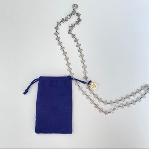 Tory Burch Silver Mini Clover Necklace